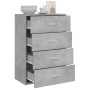 Credenza Grigio Cemento 60x31x84 cm in Legno Multistrato