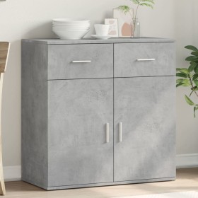 Credenza Grigio Cemento 79x38x80 cm in Legno Multistrato