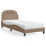 Letto con Materasso Cappuccino 90x190 cm Similpelle