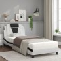 Letto con Materasso Bianco e Nero 90x190 cm in Similpelle