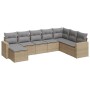 Set Divano da Giardino 8 pz con Cuscini Beige in Polyrattan