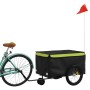 Rimorchio da Bici Nero e Verde 30 kg in Ferro