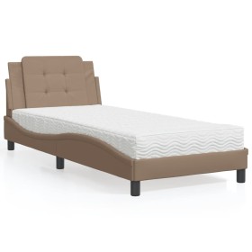 Letto con Materasso Cappuccino 90x190 cm Similpelle