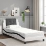 Letto con Materasso Bianco e Nero 90x190 cm in Similpelle