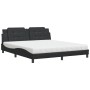 Letto con Materasso Nero 180x200 cm in Similpelle