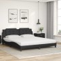 Letto con Materasso Nero 180x200 cm in Similpelle