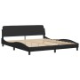 Letto con Materasso Nero 180x200 cm in Similpelle