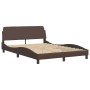 Letto con Materasso Marrone 140x190cm in Similpelle