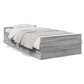 Giroletto Cassetti Grigio Sonoma 90x190 cm Legno Multistrato