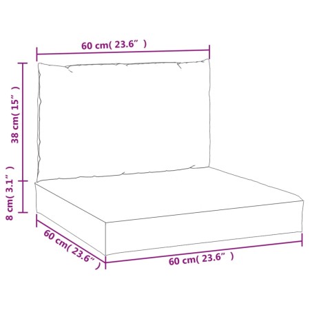 Cuscini per Pallet 2 pz Multicolore in Tessuto Oxford