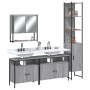 Set Mobili da Bagno 4 pz Grigio Sonoma in Legno Multistrato