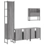 Set Mobili da Bagno 4 pz Grigio Sonoma in Legno Multistrato