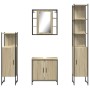 Set Mobili da Bagno 4 pz Rovere Sonoma in Legno Multistrato