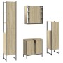 Set Mobili da Bagno 4 pz Rovere Sonoma in Legno Multistrato