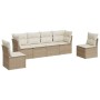 Set Divano da Giardino 6 pz con Cuscini Beige in Polyrattan