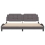 Giroletto con Testiera Grigio 200x200 cm in Similpelle