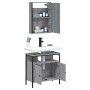 Set Mobili da Bagno 2 pz Grigio Sonoma in Legno Multistrato