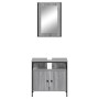 Set Mobili da Bagno 2 pz Grigio Sonoma in Legno Multistrato