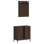 Set Mobili da Bagno 2 pz Rovere Marrone in Legno Multistrato