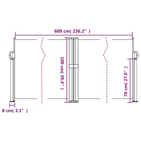 Tenda da Sole Laterale Retrattile Blu 100x600 cm