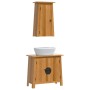 Set Mobili da Bagno 2 pz in Legno Massello di Pino