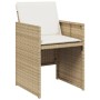 Sedie da Giardino con Cuscini 4 pz Beige in Polyrattan