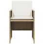 Sedie da Giardino con Cuscini 4 pz Beige in Polyrattan