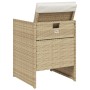 Sedie da Giardino con Cuscini 4 pz Beige in Polyrattan