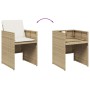 Sedie da Giardino con Cuscini 4 pz Beige in Polyrattan