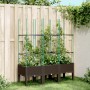 Fioriera da Giardino con Traliccio Marrone 120x40x142,5cm in PP