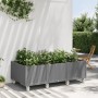 Fioriera da Giardino con Ruote Grigio Chiaro 150x80x54 cm in PP