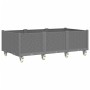 Fioriera da Giardino con Ruote Grigio Chiaro 150x80x54 cm in PP