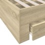 Giroletto Cassetti Rovere Sonoma 200x200 cm Legno Multistrato