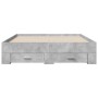 Giroletto Cassetti Grigio Cemento 135x190 cm Legno Multistrato