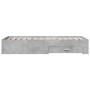 Giroletto Cassetti Grigio Cemento 90x200 cm Legno Multistrato