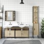 Set Mobili da Bagno 4 pz Rovere Sonoma in Legno Multistrato