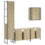 Set Mobili da Bagno 4 pz Rovere Sonoma in Legno Multistrato