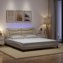 Giroletto con Luci LED Crema 180x200 cm in Tessuto