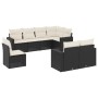 Set Divani da Giardino con Cuscini 8 pz Nero in Polyrattan