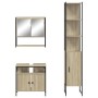 Set Mobili da Bagno 3 pz Rovere Sonoma in Legno Multistrato