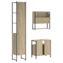 Set Mobili da Bagno 3 pz Rovere Sonoma in Legno Multistrato