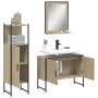 Set di Mobili da Bagno 3 pz Rovere Sonoma in Legno Multistrato