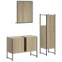 Set di Mobili da Bagno 3 pz Rovere Sonoma in Legno Multistrato