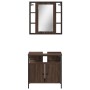 Set Mobili da Bagno 2 pz Rovere Marrone in Legno Multistrato