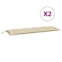 Cuscini Panca da Giardino 2pz Beige 150x50x7 cm Tessuto Oxford