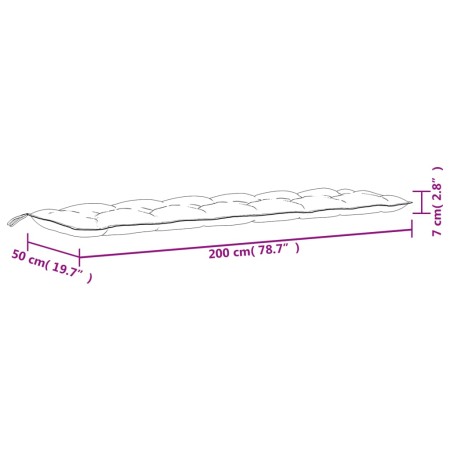 Cuscini per Panca 2 pz Neri 200x50x7 cm in Tessuto Oxford