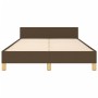 Giroletto con Testiera Marrone Scuro 120x190 cm in Tessuto