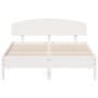 Giroletto con Testiera Bianco 160x200 cm Legno Massello di Pino