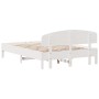 Giroletto con Testiera Bianco 160x200 cm Legno Massello di Pino