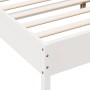 Giroletto con Testiera Bianco 160x200 cm Legno Massello di Pino